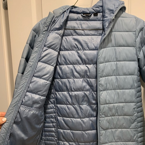 Light blue Puffer jacket with hood - Picture 2 of 3